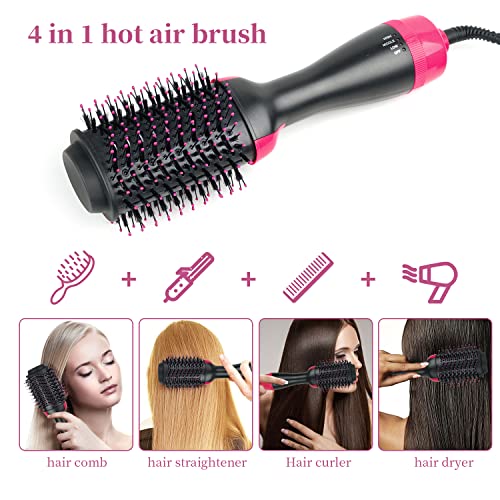 Gengxin Hair Dryer Brush,Volumizer 4 In 1 Hot Air Brush Styler Curler Comb Roller One Step Electric Ion Blow Dryer Brush Hair Straightener… #TOP3
