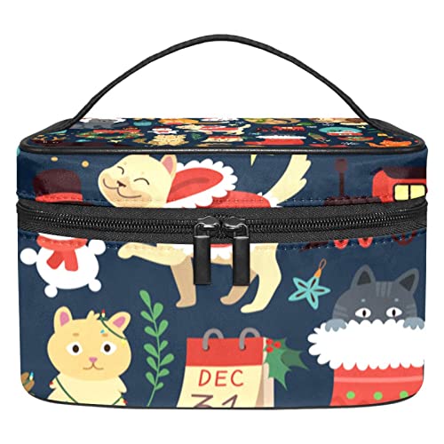 Trousse de maquillage pour dame avec animaux de Noël un cadeau de toilette