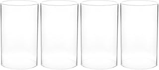 4pcs Transparent Glass Candle Covers Cylinder Windproof Candle Jars for Scented and Votive Candles for Home Decor Weddings and Special Occasions