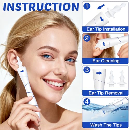 Ohrenschmalz Entferner - Ohrenreiniger, Ear cleaner, 360°Spirale Silikon Ohr Reinigung Kit Mit 16 Sicheres Ersatzköpfen, Sicheres und Weiches Ohren Reinigung für Kinder Erwachsene und Alle Familien