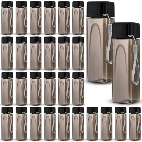Mifoci 30 Pcs Water Bottles Bulk 17 Oz Plastic Leak Proof,Black