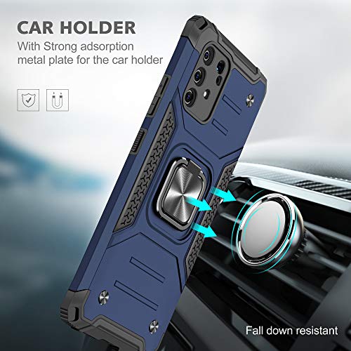 Asuwish Phone Case For Samsung Galaxy S10 Lite With Tempered Glass Screen Protector Cover And Ring Holder Stand Hybrid Protective Cell Accessories Glaxay S10Lite S 10 10S Galaxies A91 Women Men Blue #TOP2