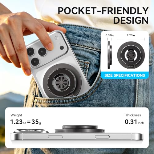 Magnetic Phone Ring Holder for MagSafe - Cell Phone Grip Stand with Aromatherapy Double-Sided Finger Grip Stand Compatible with iPhone 17/16/15/14/13/12 Series and Magnetic Car Mount (Black) - Image 8