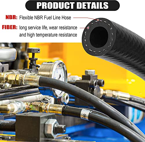 image for dojobkinb 5/8 Inch (16mm) ID Fuel Line Hose 10FT NBR Rubber Push Lock 