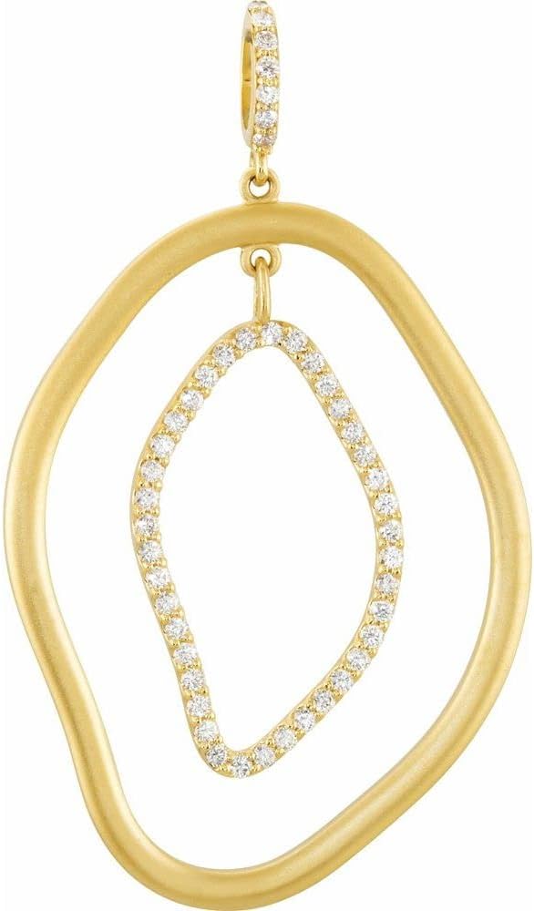 14k Yellow Gold 1 1/6 CTW Geometric Diamond Pendant Enhancer