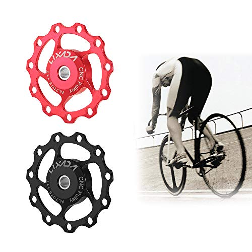 Polia Desviadora Traseira, Romacci 1pc 11T Guia de desviador traseiro Polia de liga de alumínio CNC