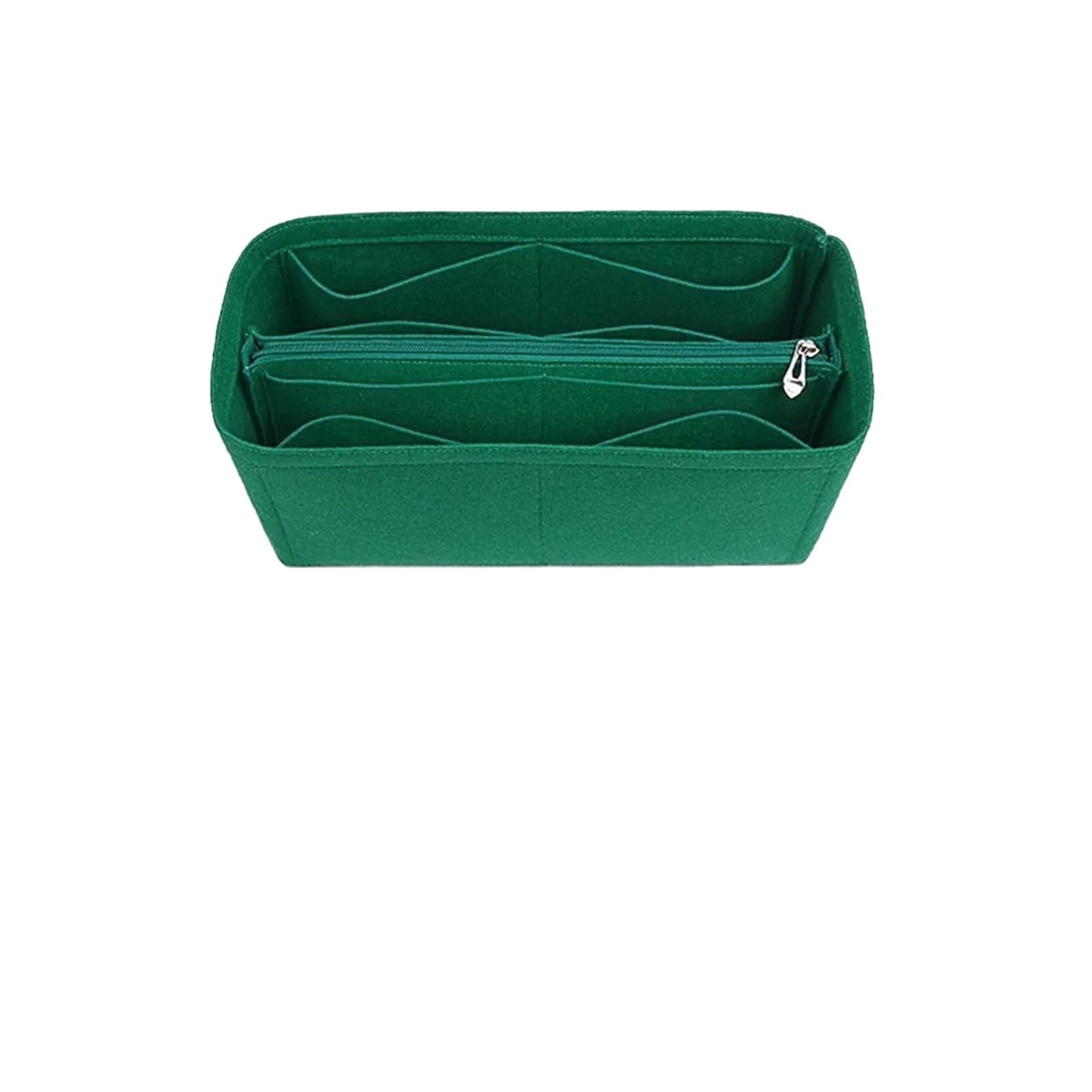 NJIEzhao Felt Handbag Insert Felt Insert Liner Purse Organiser Pouch Handbag Tote Bag Internal(L green middle zip,5 pieces)