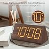 DreamSky Wooden Digital Alarm Clocks for Bedrooms - Electric Desk Clock with Large Numbers, USB Port, Loud Alarm for Heavy Sleepers, Adjustable Volume, Dimmer, Snooze, DST, Wood Décor, Adapter Powered #2