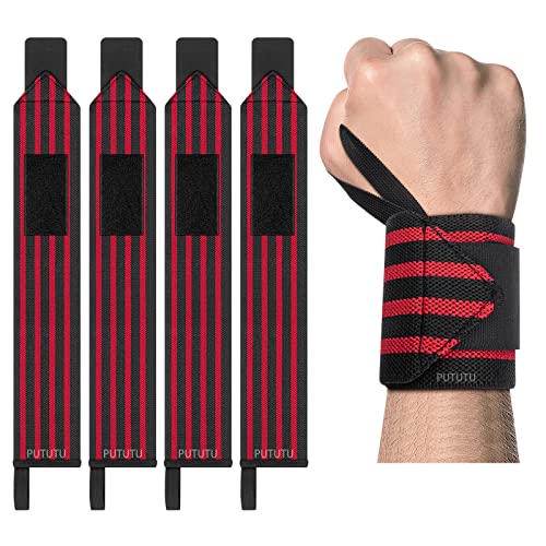 2 Pairs Wrist Wraps,18" Lifting Wrist Support With Heavy Duty Thumb Loop Can Prevent Wrist Strains And Sprains During Exercise, For Men And Women, Strength Training, Bodybuilding, Weight Lifting #TOP30