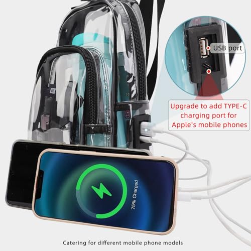 Image of TINYAT Clear Sling Bag Stadium Approved Transparent Bag Crossbody Casual Shoulder Chest Bag for Men Women,T9060