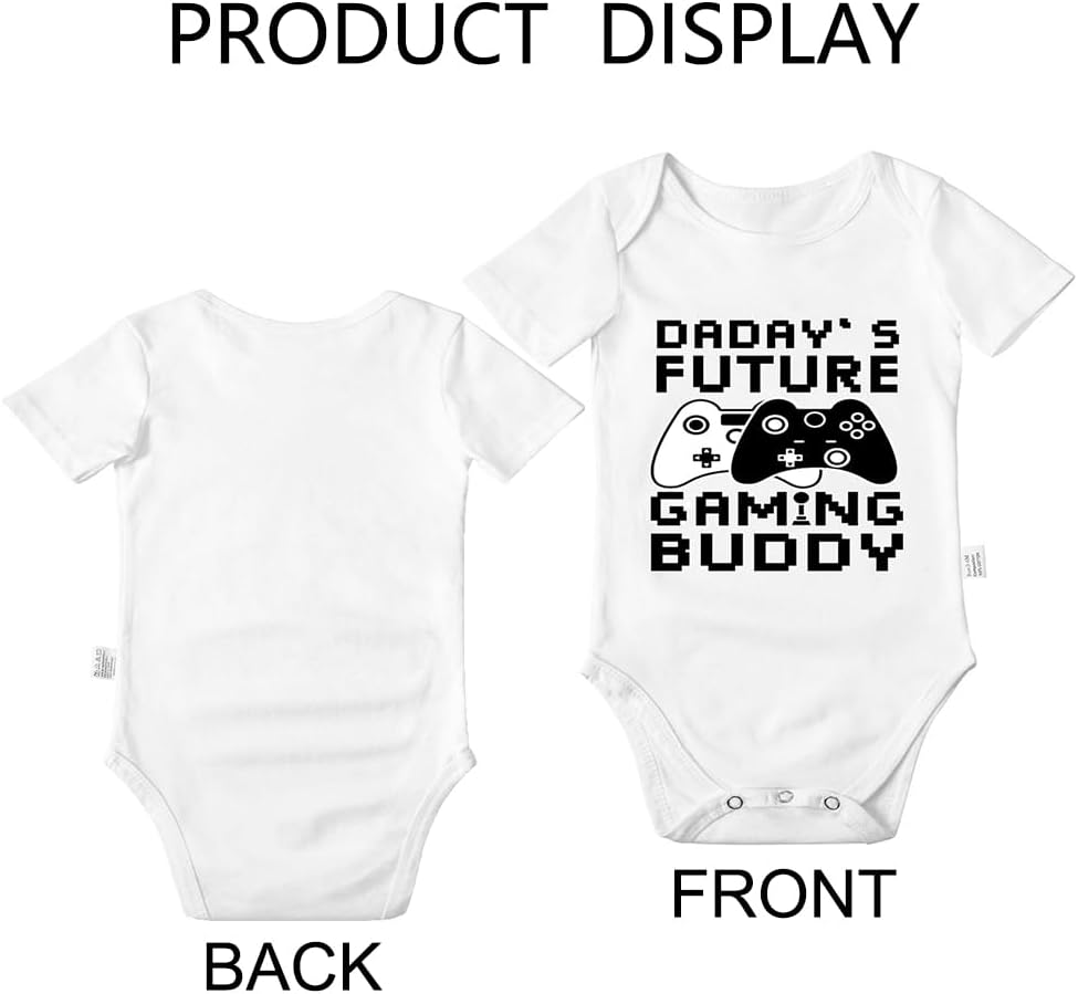 Daday's Future Gaming Buddy Bodysuits, Funny Baby Clothes, Cute Boys Girls Infant Cotton Romper Outfits 0-24 Months