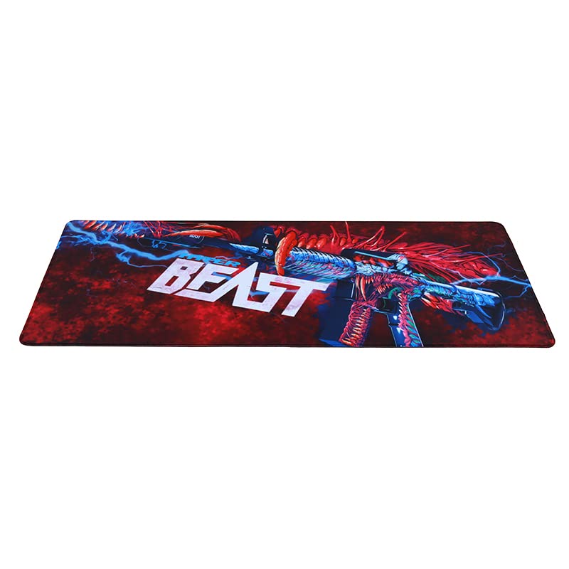 Image of Large Extended Long 700 x 300 mm Mouse Pad for Keyboard & Mouse | Water Resistant Anti Slip Surface Ideal for Office Home and Gaming Setup (Beast -2)