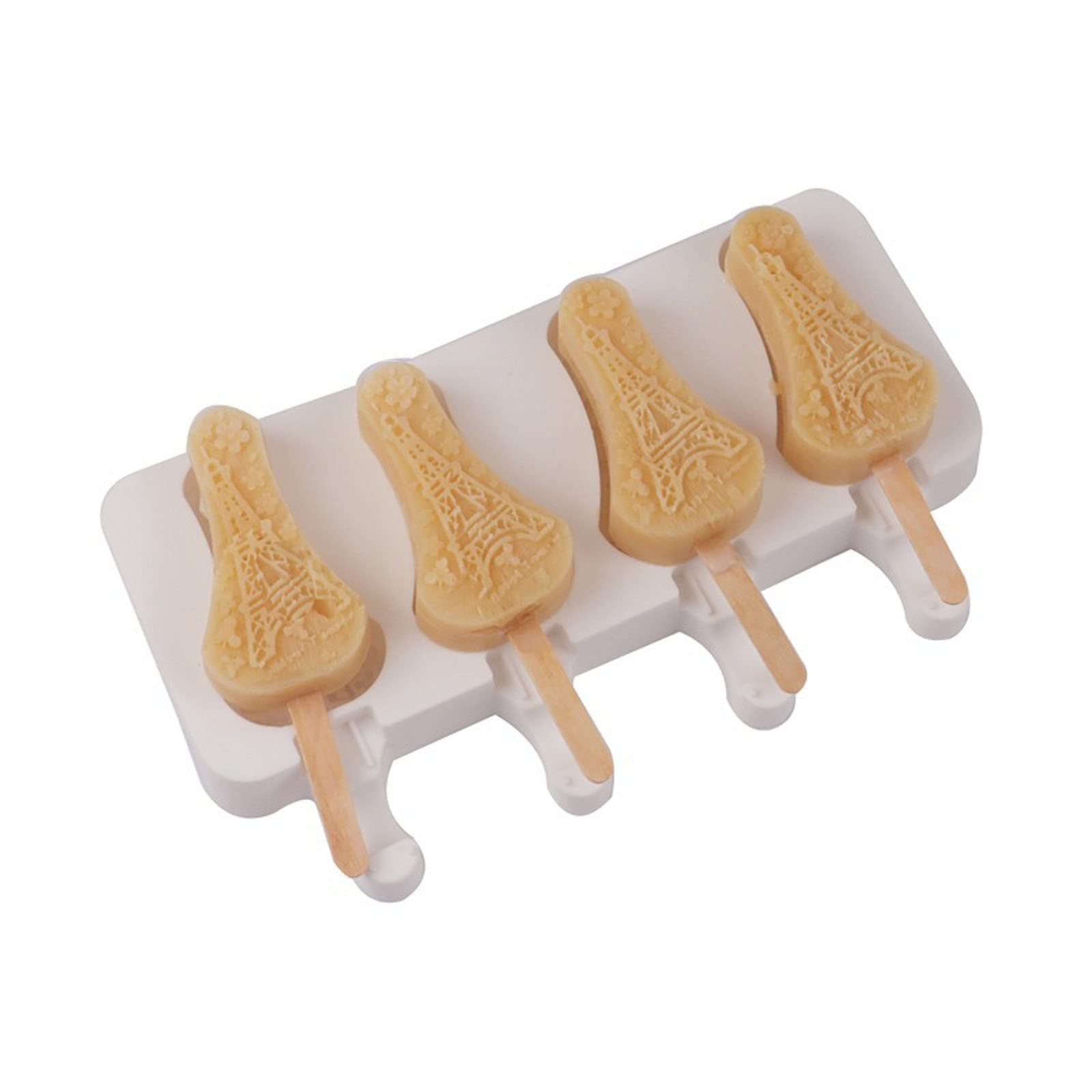 Moldes de silicona for helados de 3 o 4 agujeros, moldes de silicona for paletas de fácil liberación, moldes for hacer paletas caseras, hielo for M,Moldes para helados(Tower)