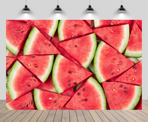 CHNYWORK 12ftx10ft Fresh Watermelon Slice Backdrop for Photography Summer Fruits