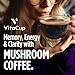 VitaCup Mushroom Instant Coffee | For Memory & Clarity Support | with Fiber, Chaga, Lion’s Mane | D3 & B Vitamins | Medium Roast 100% Arabica & Robusta Instant Coffee | 30 Servings