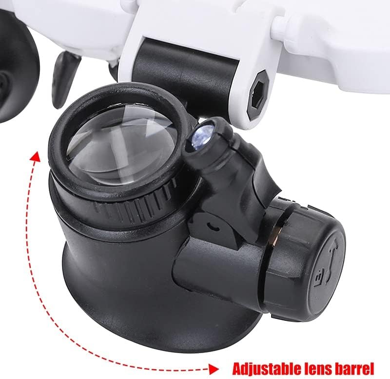 Microscope Kit 2LED Head-Mounted Illuminating Microscope Headband with 8X 15x 23x Magnifier Microscope Lens Adapters image 3