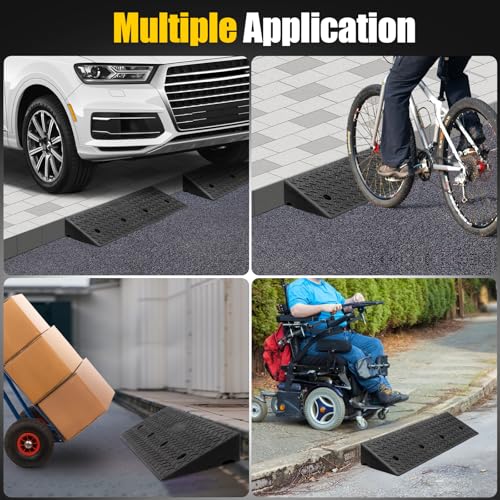 WKINGBOOM Threshold Loading Ramp Indoor Outdoor 7700lbs Load Capacity Car Slope Ramp Anti-Slip Wheel Chair Ramp for Bike, Scooter, Motorcar, Truck(2\'Rise,1PCS)