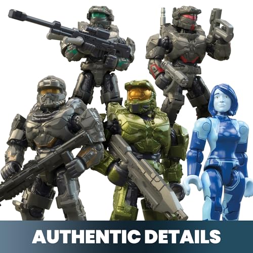 Mega Halo The Series Vehicle Building Toys Set, Fleetcom Warthog Atv With 469 Pieces, 5 Micro Action Figures, Poseable Articulation, Kids And Fans, HNC57 - 2