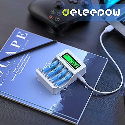 Deleepow Aaa Rechargeable Batteries 1100Mah 1.2V Nimh Aaa Rechargeable Batteries 8-Pack 1200Cycles With Usb Lcd Charger #TOP7