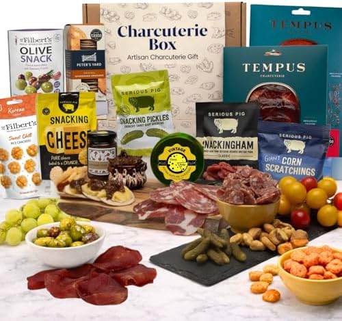 Charcuterie Gift Box Hamper, Meat & Cheese Gift Set with British ...