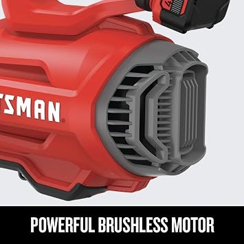 منفاخ أوراق لاسلكي Craftsman V20، بطارية وشاحن متضمنان (cmcbl720m1)
