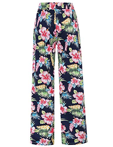 SSLR Womens Lounge Pants Hibiscus Flower Pants Wide LGE Palazzo Pants for Women2