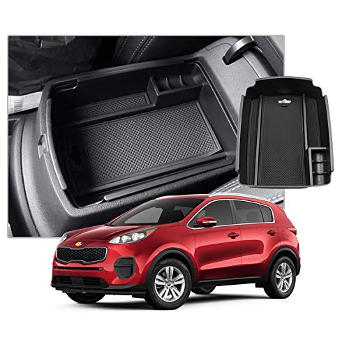 Organiseur de console Sportage 2016-2020 boîte d'insertion d'accoudoir en ABS