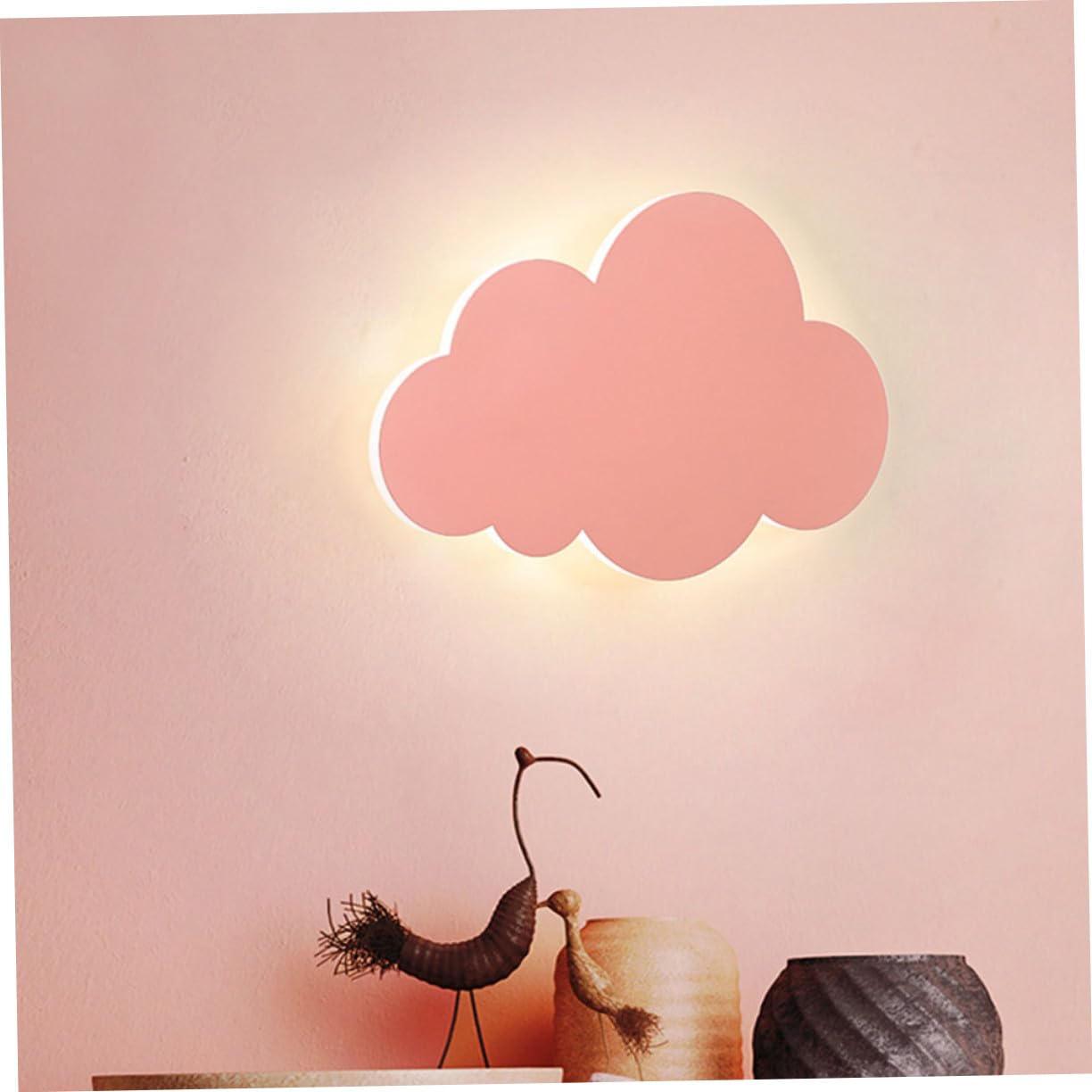 Applique Murale Nuage Rose pour Chambre et Chevet PVC