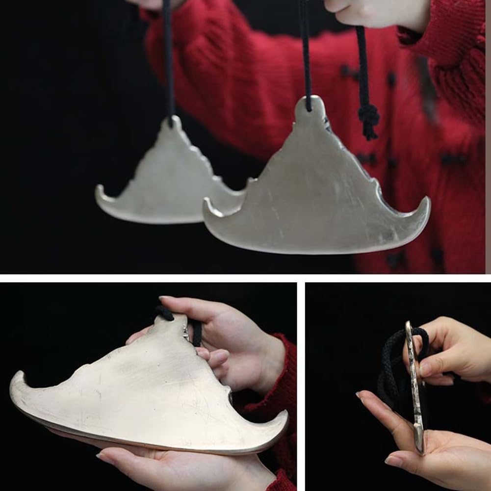 Campanas triangulares de hierro para meditación y yoga, nepalí, hechas a mano, con sonido, curación, instrumento étnico de percusión