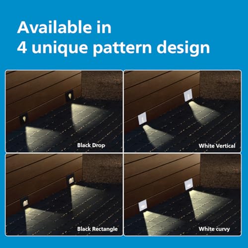 Image of Philips 3W LED StepShine Step Light for Indoor & Outdoor Use | Black Drop Design | Ideal for Staircase, Corridor & Pathway Lighting | Warm White, Pack of 1