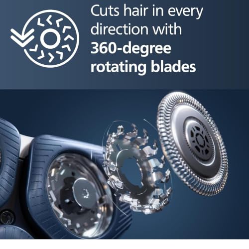 Philips Rechargeable Wet/Dry Electric Shaver with SenseIQ and Comfort Glide Ring Technology, Battery Powered, Silver - image 5