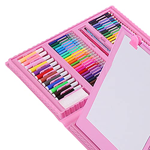 Conjunto de Arte Em Giz de Cera, Kit de Desenho Infantil Atraente de 208 Unidades Multiuso para DIY