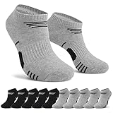 NUOZA 10 Paar Sneaker Socken Herren Damen Kurze Sportsocken Baumwolle Laufsocken Atmungsaktive Unisex Halbsocken Multipack-Schwarz Grau-39-42