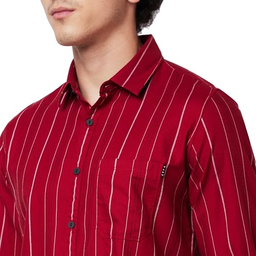 Image of Spykar Men's Regular Fit N /A Full Sleeve Striped Casual Shirts
