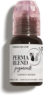Perma Blend - Darkest Brown - Microblading Ink for Permanent Eyeliner - Professional Tattoo Ink - Dark Black/Brown Tattoo Ink Makeup - Vegan (0.5 oz)