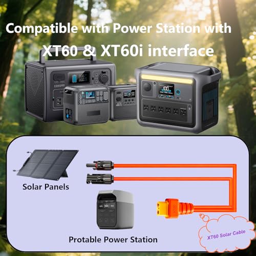 iHaospace XT60 Stecker auf Solar Connector Kabel 12AWG XT60 Adapter Verlängerung 3M/5M für ECOFLOW River and Delta Series BLUETTI EB55 Power Station Solar Panel (3M)