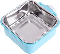 Vista 5 de Jaula para perros, cuenco extraíble de acero inoxidable para colgar alimentos y agua, cuencos para mascotas con soporte para pernos para perro
