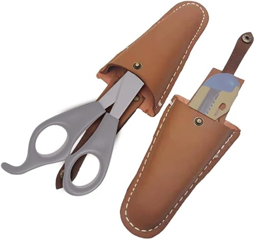 Miniatura 4 de Funda de cuero para herramientas, funda de jardinería, bolsa para poda de jardín, alicates, tijeras, tijeras o cuchillo, funda de cuero