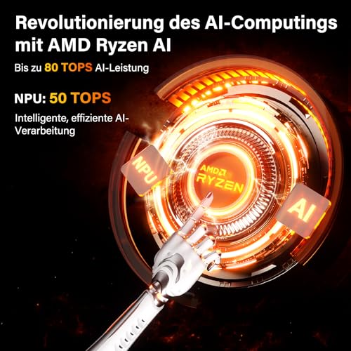 GEEKOM AI Mini PC A9 Max mit AMD Ryzen AI 9 HX 370(12C/24T, bis zu 5.1GHz), 32GB DDR5+ 2TB SSD, 2.5G Dual-LAN Mini Computer Windows 11 pro mit 2×USB4|HDMI2.1|Wi‑Fi 7&BT 5.4 für Alle Einsatzszenarien