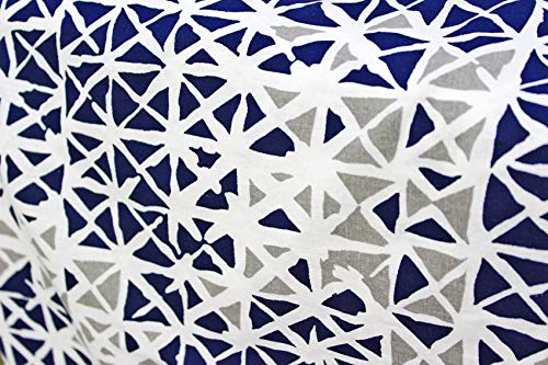 Image of AURAVE Cotton 144 TC Printed Bolster Cover with Drawstring Closure, Set of 2, Soft Breathable Durable Machine Washable for Sofa Bed & Home Decor, 15 inchx30 inch, Blue | Cover Only
