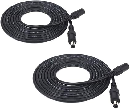 2pcs/Pack 3m/9.84ft Black 5.5mm x 2.5mm DC Plug Extension Cable DC Extension Cable , 5.5mm x 2.5mm Barrel Male Plug Connector