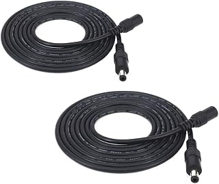 2pcs/Pack 3m/9.84ft Black 5.5mm x 2.5mm DC Plug Extension Cable DC Extension Cable ， 5.5mm x 2.5mm Barrel Male Plug Connector