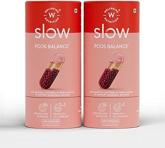 Wellbeing Nutrition PCOS Supplement for Women | Caronositol, Myo-inositol, Vitamins | Balance Hormones, Regularize Periods, Reduce Acne & Facial Hair | Weight Management | 60 Veg Capsules (Pack of 2)