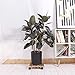 MOUTIK Plant Caddy Wooden Plant Stand 2 Pack Square Indoor Outdoor on Roller Patio/Flower Pot (11.8