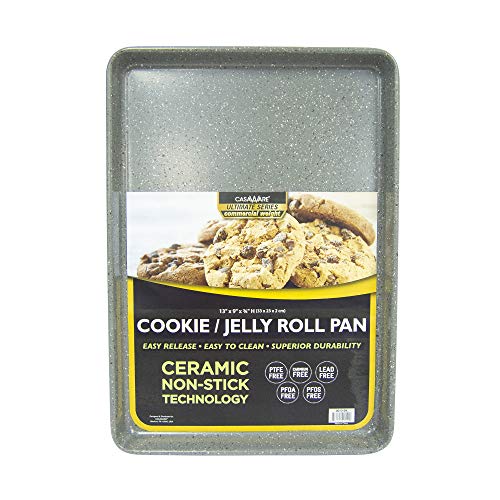Casaware 3Pc Ultimate Commercial Weight Cookie Sheet Set, Two 15 X 10-Inch Pans, One 13 X 9-Inch-Inch Pan (Silver Granite) #TOP1