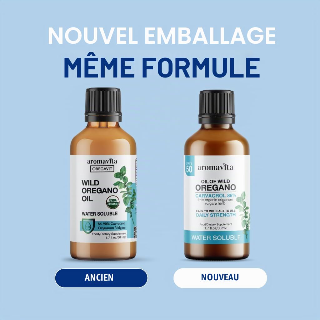 Huile d'Origan Bio Soluble dans l'Eau - Complément Alimentaire pour le Soutien Immunitaire, Digestif et Respiratoire, Bain de Bouche - À Base de Plantes, Végan, Sans OGM, Sans Gluten - 50ml