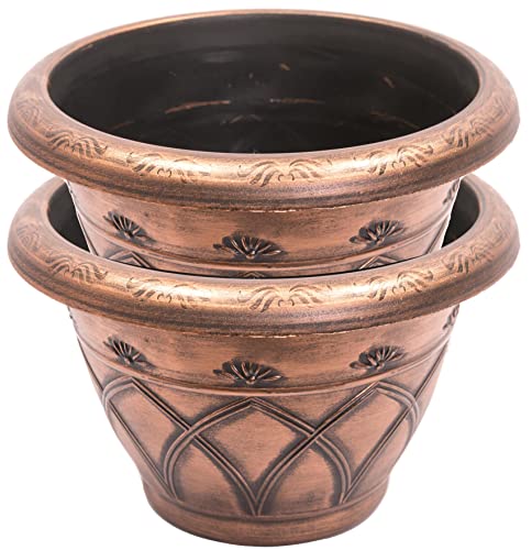 Medieval Arch Rustic Country Look Plastic Planter 12X8 Flowerpot For Indoor, Outdoor, Garden, Patio, Office Ornaments, Home Decor, Long Lasting Reusable, Light Weight, Water Resistant (Copper) #TOP1