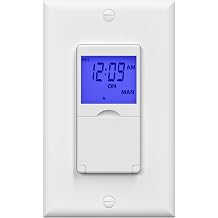 BN-LINK 7 Day Programmable in-Wall Timer Switch for Lights, Digital Light Switch Timer Indoor, Single Pole and 3 Way (Compatible with SPDT) Both Use, Neutral Wire Required, Blue Backlight, ETL Listed