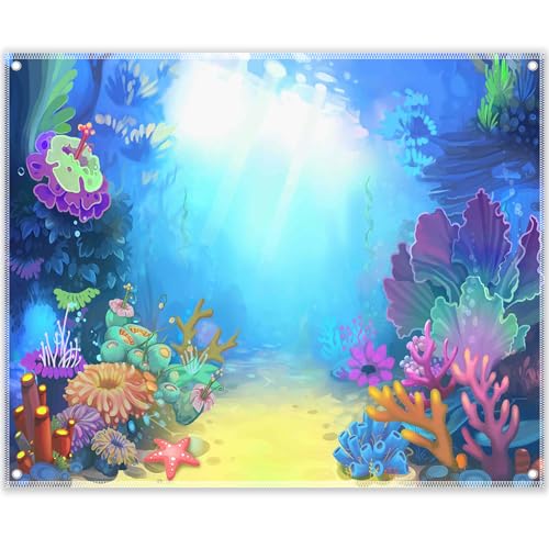 Toile de fond dessin animé sous-marin Luminora décor fête baby shower
