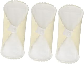 Sanitary Pads, 3pcs Washable Menstrual Pads Soft Cotton Sanitary Pads Yellow Reusable Menstrual Pads Highly Absorbent Leakage Proof Washable Panty Liners for Women Teens